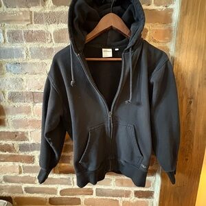 TNA Black Sweatfleece Cozy Zip Hoodie